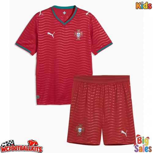 Portugal Replica Home Stadium Kit for Kids World Cup 2026 Short Sleeve (+ pants)